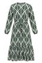 Bürümcük Fabric Gathered Belted Dress 0501-05 Emerald Green Ecru - 5