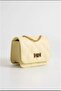Women's Chain Strap Diamond Pattern Shoulder Crossbody Bag Yellow - 3