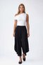 Black Aerobin Pants with Slit at the Hem and Pleated Detail, Loose Fit Alc-X15500
