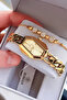 Premium Rectangular Women's Wristwatch Steel Band Japanese Mechanism Gift with Special Box Hmby2061C1