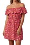 Women’s Off Shoulder Floral Midi Dress – Boho Ruffle Summer Dress with Elastic Waist –Medium