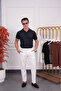 Vertical Patterned Collared Tshirt