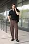 Black Half Zipper Detailed Polo Collar Knitwear Men's T-Shirt E7492 - 4