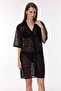 4805 Black Lace Shirt Collar Beach Dress