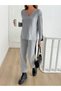 Women's Long Sleeve Elastic Waist V-Neck Side Stripe Double Suit