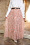 Cream/Tile Waist Elasticated Patterned Chiffon Skirt