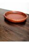 Natural Wooden Round Presentation Tray 27X27 cm – Handmade Decorative Serving Tray - 4
