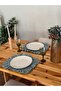 6-Piece Mossy Linen Placemat with Ruffle Detail, American Style/ Supla Green - 5
