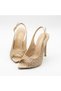 Desire Saten Imported Stone-Studded Stylish Women's Evening Dress Heeled Shoes - 2