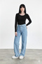 Palazzo Salaş Wide Leg Boyfriend Pants with Embroidery Detail on the Front - 2
