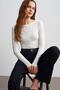 32600 Women's Gathered Boat Neck Top Blouse