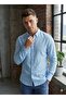 Slim Fit 100% Cotton Men's Linen Shirt Without Pockets Long Sleeve