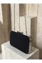 Black Z.A.R.A. Satin Crystal Stone Embroidered Chain Women's Evening Dress Bag Wedding Engagement Graduation - 6
