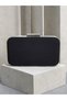 Black Z.A.R.A. Satin Crystal Stone Embroidered Chain Women's Evening Dress Bag Wedding Engagement Graduation - 5