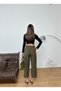 New Season Sweat-Proof 100% Linen Fabric Pants with Full Elastic Waist and Lace-Up Ankle Cuffs - 7