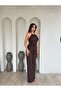 طقم نسائي أنيق مكون من قطعتين من قماش البولي فيسكوز المزخرف مع إكسسوارات ياقة - 2