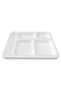 🍽️   5-Compartment Table D'Hôte Dinner Plate, 10 Pieces - Industrial Table D'Hôte, Canteen Serving Tray 40X28 cm - White - 5