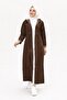 Full Length Women's Trench Coat with Stripes Inside and Zipper Front - 5