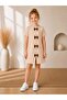 Girl's Bow Detailed Short Sleeve Combed Cotton Dress