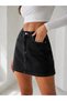 High Waist Mini Jean Skirt - 3