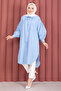 Oval Cut Hijab Shirt Tunic Baby Blue - 3