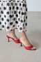 Franco Women's Heeled Leather Sandals Red - 3