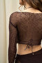 Yenka Basic Thin Brown Knitwear Crop - 8