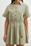 Waist-tie shirt collar summer dress - 4