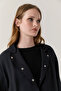 Hooded Buttoned Lace-Up Black Giy Çık 0019 - 6