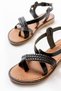 Zri̇n-205-09 Premium Black Orthopedic Genuine Leather Women's Sandals - 5