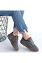 Women's Sneaker Sports Shoes Gray Suede Comfortable Daily Lendo - 4