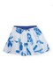 Girl's Blue and White Patterned Layered Flounce Mini Skirt 2-8 Years Blue