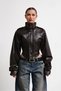 Women's New Season Corset Detail Cropped Leather Jacket