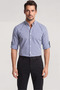 Men's Slim Fit Pocket Detailed Checkered Long Sleeve Cotton Blue-White Shirt