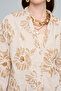 Women's Large Floral Embroidery Sequin Embroidered Short Shirt - 2