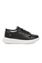 Black and White Lace-Up Women's Sports Shoes