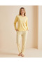Women's Long-Sleeved Stretch Fabric Pajama Set - 2