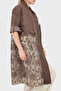 100% Linen Lace Detailed Kimono Jacket Jacket 6909330 - 6
