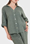 Striped Relaxed Fit Long Sleeve Linen Shirt Shirt 6684Rn - 6