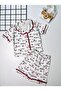Baby Girl Mom Dad Written Summer Shorts Pajama Set White Buttoned - 2