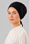 Black Cotton Seamless Combed Cotton Bonnet |   Daily Stylish Hijab Bonnet - 2
