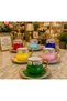 Esterhomedecor 6-Person Hand-Painted Porcelain Coffee Cup Set and 6 Turkish Delight Bowls - 5