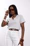 Gray V-Neck T-Shirt 17416 - 4