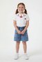 Ecru Strawberry Embroidered Collar and Badili Jean Shorts for Girls, 2-Piece Set 24048 - 4