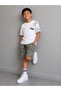 King Printed Boy's Oversized Set with Cracked Pattern Shorts - 4