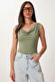Degaje Yaka Sandy Knitted Blouse Lrn0033 Green - 3