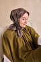 وشاح حرير تويل بنمط بسيط بني غامق 90x90 - 3