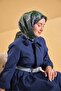 وشاح حريري من التويل بنمط رويال باللون الأخضر 90x90 - 4