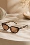 Dalia Unisex Women's Cat Eye Sunglasses Bone Uv400 Retro Vintage Gold Detail - 2