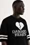 Men's Patterned Knitwear T-Shirt Black - 4